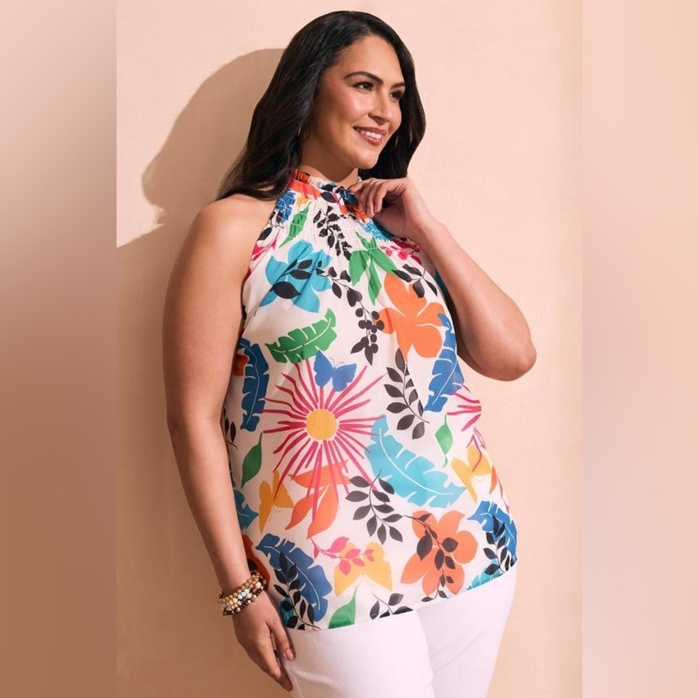 Cato | PLUS SIZE MULTI FLORAL SWING TOP SIZE 22/24